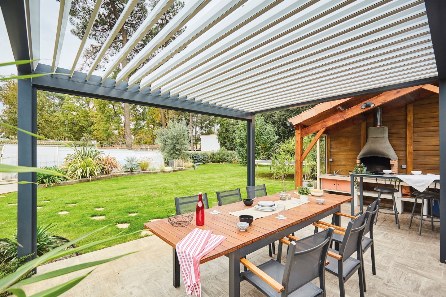 Pergola lamellé-collé CADIZ adossée