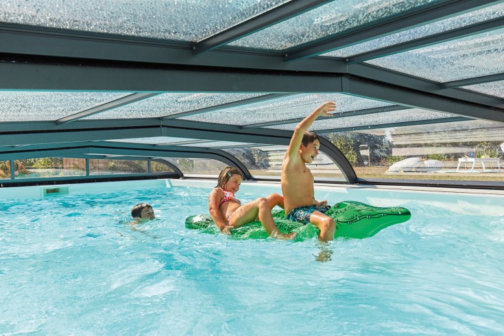 Abri de piscine/spa en polyester 3 portes 5 x 3.9 x 2.5 m 80752