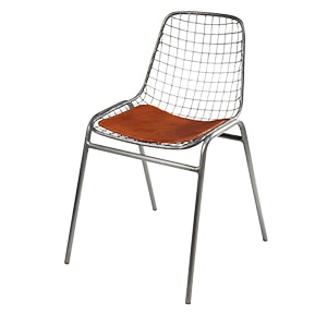 Chaise en métal et cuir de vachette camel  – Maison du Monde
