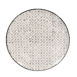 Assiette plate en faïence blanche motifs, Maisons du Monde
 
