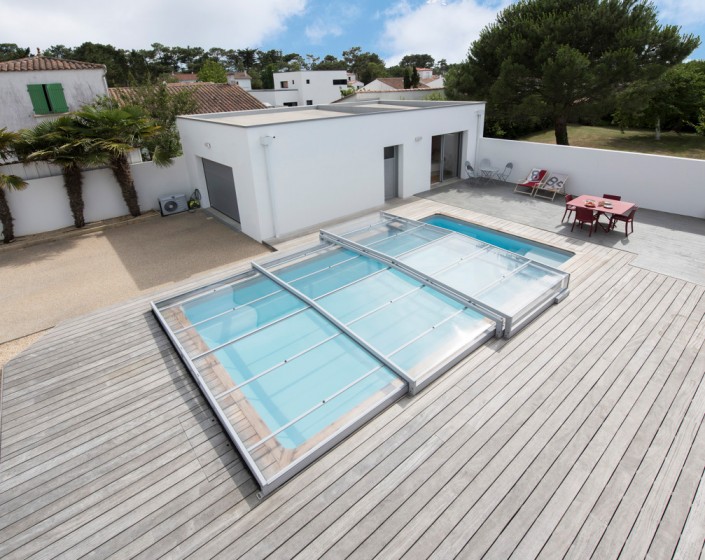 Abri de piscine Triptik Semi-Plat