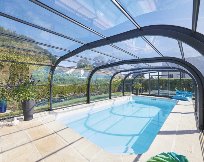 Abri de piscine Elliptik Haut télescopique