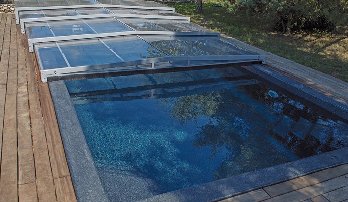 Abri de piscine Triptik Semi-Plat  