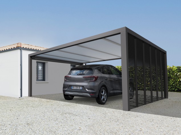 Carport alu avec brise-vue aluminium
