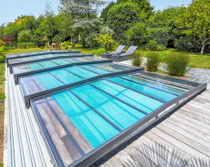 ABRI DE PISCINE TRIPTIK semi-plat