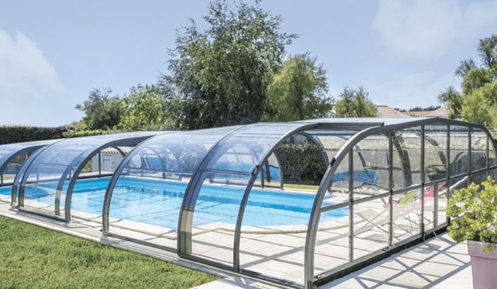 Abri de piscine Elliptik Mi-Haut télescopique  