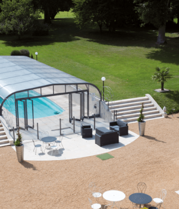 ABRI DE PISCINE ELLIPTIK haut à panneaux relevables 