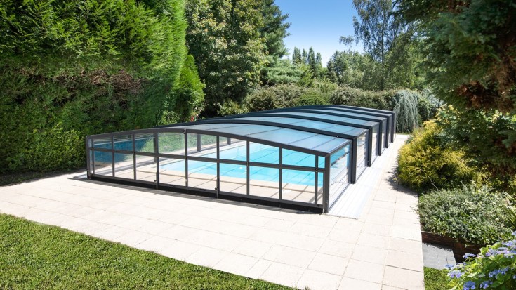 Abris de Piscine Mi-Haut Coulissant de 1,15 à 2,30m - Magiline