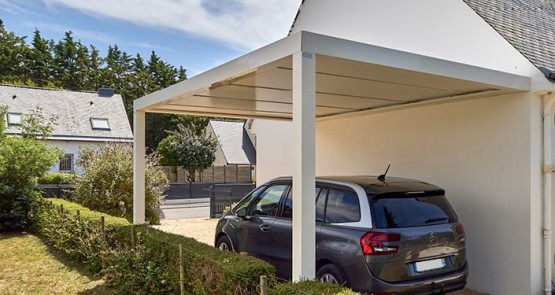 carport abri voiture blanc