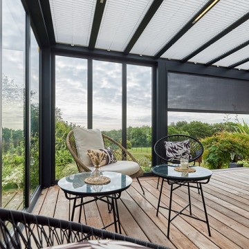 Pergola à paroi vitrée