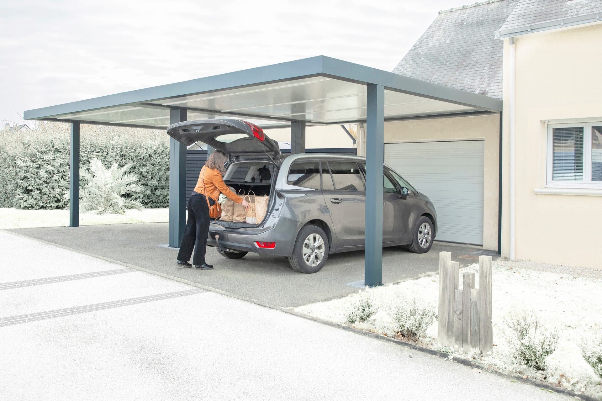 Double Carport pour 2 voitures 