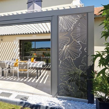 Pergola à paroi décorative