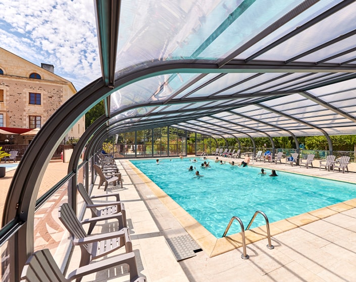 Abri de piscine Elliptik Haut à panneaux relevables
