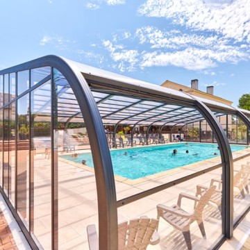 Abri de piscine Elliptik Haut à panneaux relevables