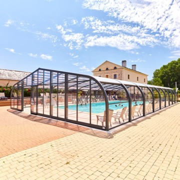 Abri de piscine Elliptik Haut à panneaux relevables