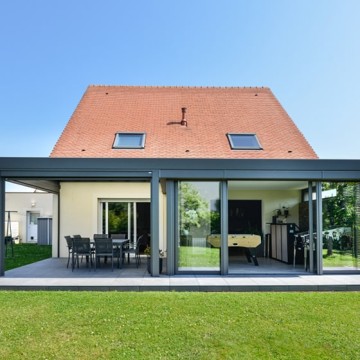 Extension Esthète Moderne + pergola vitrée