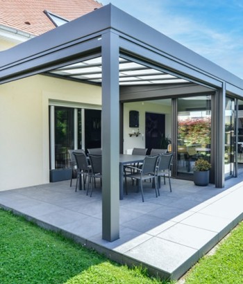 Extension Esthète Moderne + pergola vitrée 