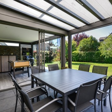 Extension Esthète Moderne + pergola vitrée