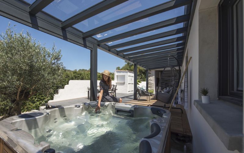 Pergola Luminov avec toiture en verre