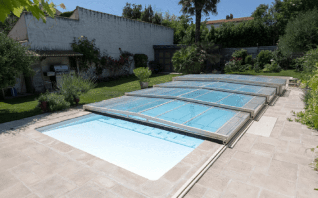 abri de piscine semi plat