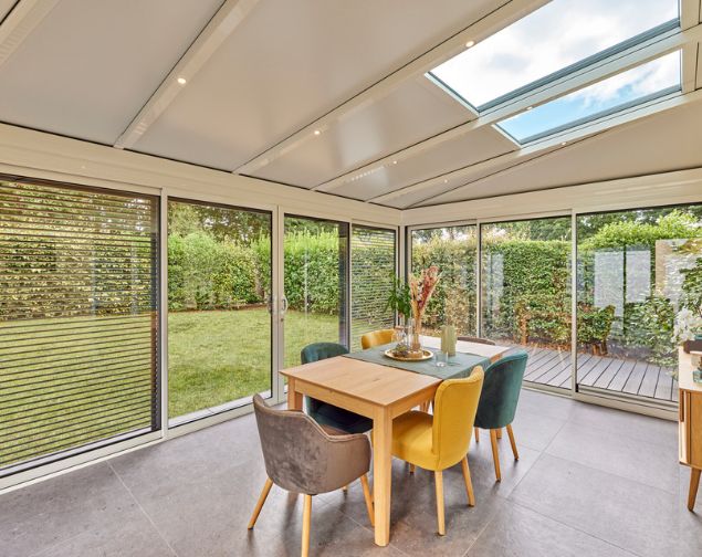 [VERANDA] TOITURE / chevronné en panneaux pleins