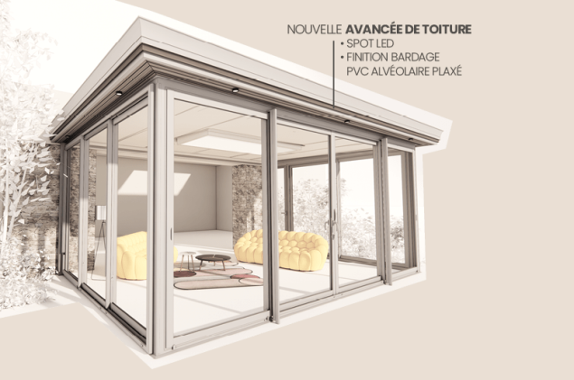 véranda avancée de toiture