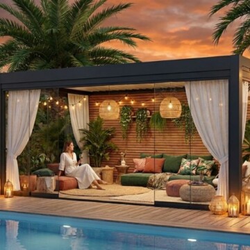 Pool house exotique