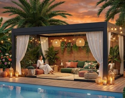 Pool house exotique