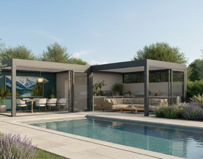 Pool house en L
