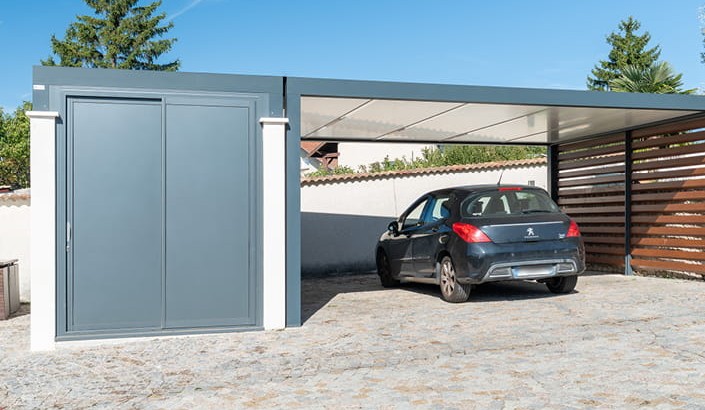 Carport Abri de voiture avec box