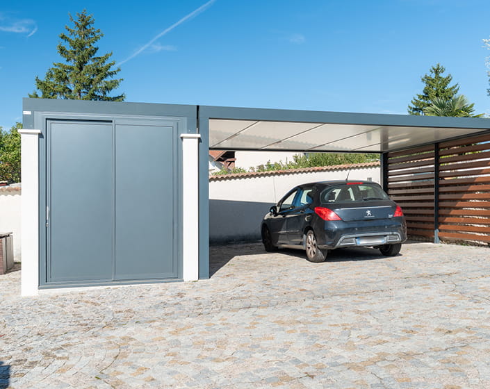 Carport Abri de voiture avec box